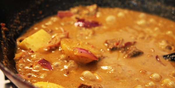 Massaman Curry Asya mutfağı malzemeleri yiyecekleri